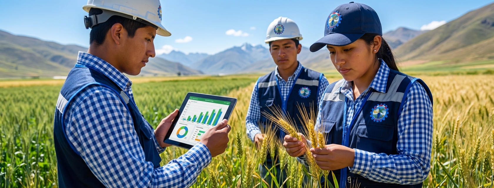 Estudiantes en campo experimental